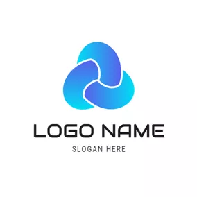 Loop Logo Flat Blue Fusion Icon logo design