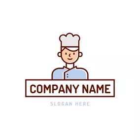 Rectangle Logo Flat Chef and Apron logo design