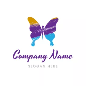 Logotipo Hermoso Flat Colorful Butterfly logo design