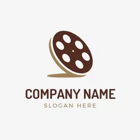 クッキーロゴ Flat Cookies and Film logo design