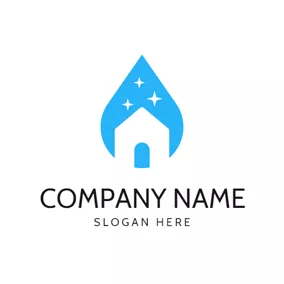 清洁Logo Flat House and Cleaning logo design