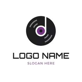 Record Label Logos Flat Retro Vinyl logo design