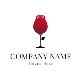 玫瑰Logo Flat Rose Shape Glass logo design