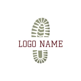 Footprint Logo Flat Shoe Sole Icon logo design