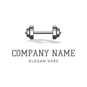 Dumbbell Logo Flat Weightlifting Equipment Icon logo design