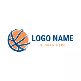 チームロゴ Flat Yellow Basketball logo design