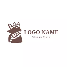 パン　ロゴ Flour Sack and Bread logo design