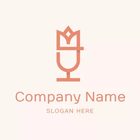 Pink Logo Flower and Abstract Microphone logo design