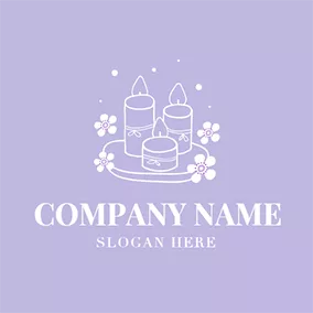 Can Logo Flower and Burning Candle logo design