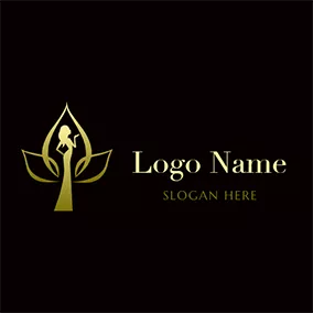 Pageant Logo Flower and Graceful Lady logo design