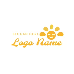 Adorable Logo Flower Shape and Baby Face logo design