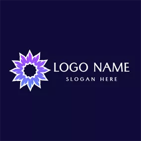 水晶　ロゴ Flower Shape and Crystal logo design