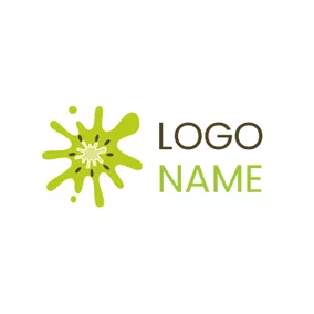 Flavor Logo Flower Shape and Kiwi Juice logo design