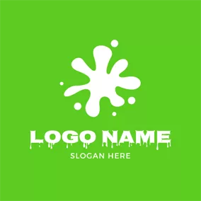 Drip ロゴ Flower Shape and Slime logo design