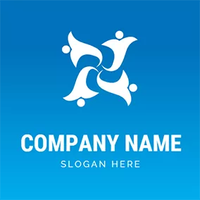 協会のロゴ Flower Shape Employee Logo logo design
