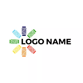 Colorful Logo Flower Shaped Thread and Craft logo design