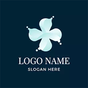 フラワーロゴ Flower Tech 3D Futuristic logo design