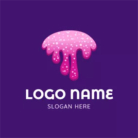 Drip ロゴ Flowing Pink Slime Shape logo design