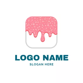 Drip Logo Flowing Pink Slime logo design