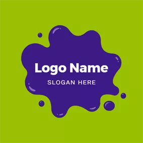 落書き　ロゴ Flowing Violet Slime Shape logo design