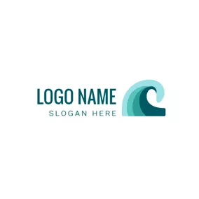 AQUAロゴ Flowing Wave and Stream logo design
