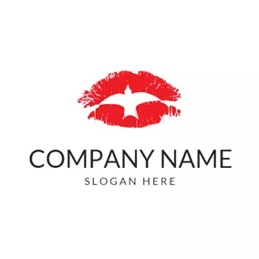 Make-up-Artist Logo Fly Bird and Red Lip logo design