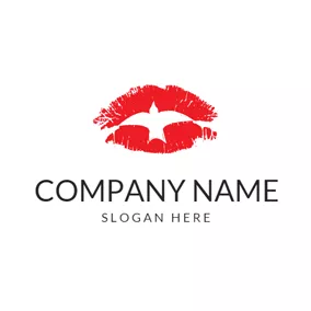 Make-up Logo Fly Bird and Red Lip logo design