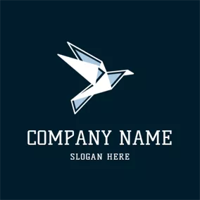 Origami Logo Fly Paper Bird Icon logo design