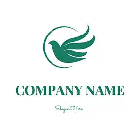 Green Logo Flying Bird logo design
