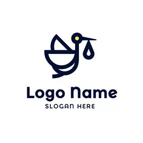 Design Logo Flying Stork and Parcel logo design