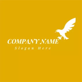 Yellow Logo Flying White Eagle logo design