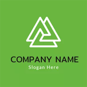 Green Logo Folded Green Triangle logo design