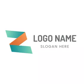 Z Logo Folded Orange Letter Z logo design
