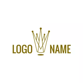 Throne Logo Folding Brown Crown logo design