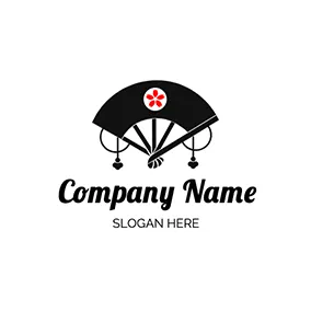 Design Logo Folding Fan Tradition Culture logo design