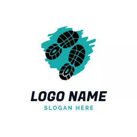 步行 Logo Foot Print and Walking logo design