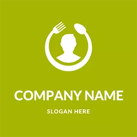 Social Media Profile Logo Fork and Man Icon logo design