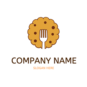 Delicious Logo Fork Cute Cookie logo design