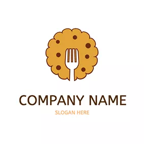 Cookies Logo Fork Cute Cookie logo design
