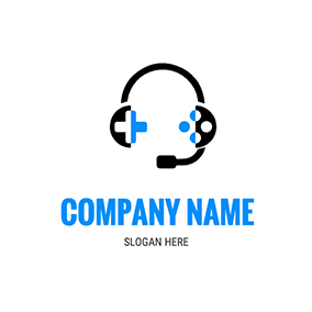 Blue Logo Fortnite Combine Headphone logo design