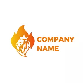 Gradient Logo Fortnite Fire Lion logo design