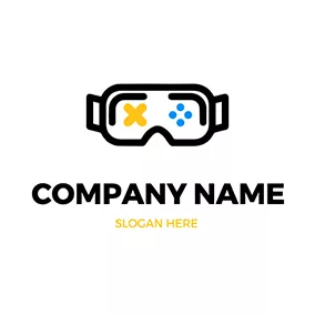 Symmetrical Logos Fortnite Simple Gamepad logo design