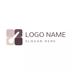 Decorate Logo Foundation Brush and Makeup logo design
