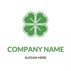 爱Logo Four Leaf Clover Shamrock logo design