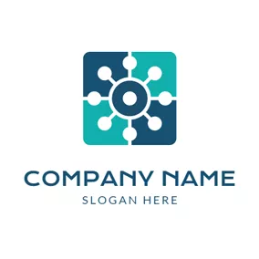 Connect Logo Foursquare and Signal Receiver logo design