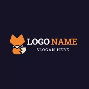 折り紙ロゴ Foxtail and Abstract Fox Icon logo design