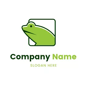 カエルロゴ Frame and Frog Icon logo design