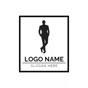 ファッションロゴ Frame and Male Model logo design