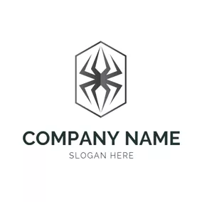 スパイダーロゴ Frame and Spider Icon logo design