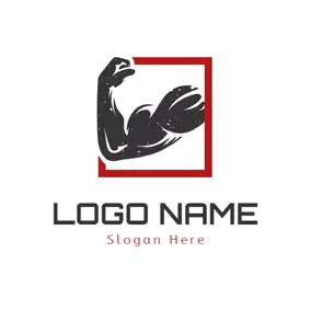 Body Logo Frame and Strong Arm logo design